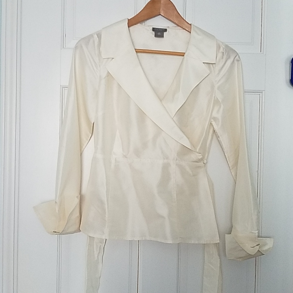 Long sleeves silky wrap Ann Taylor